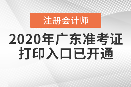 2020年廣東注冊會計師準考證打印入口已開通