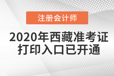 2020年西藏注冊會計師準考證打印入口已開通