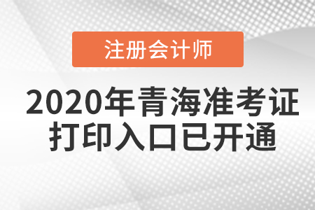 2020年青海注冊會計師準(zhǔn)考證打印入口已開通