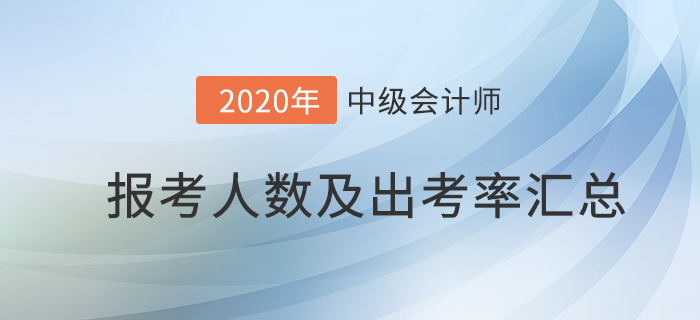 官宣！2020年各地區(qū)中級會計考試報名人數(shù)及出考率已公布！