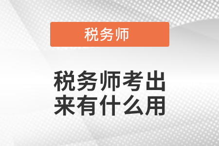 稅務(wù)師考出來(lái)有什么用