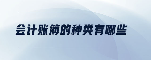 會計(jì)賬簿的種類有哪些 會計(jì)賬簿的種類有哪些