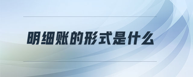 明細(xì)賬的形式是什么 明細(xì)賬的形式是什么