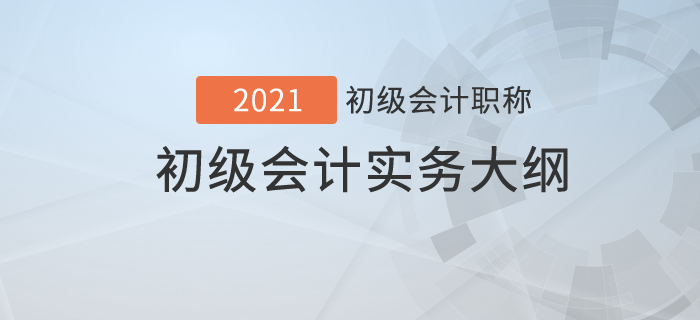  2021年初級會計職稱《初級會計實務》考試大綱