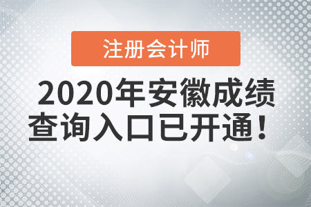 2020年安徽注冊會(huì)計(jì)師成績查詢?nèi)肟谝验_通！