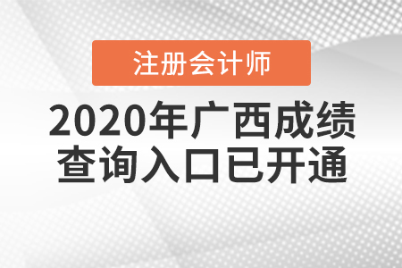 注意！2020年廣西注冊(cè)會(huì)計(jì)師成績(jī)查詢?nèi)肟谝呀?jīng)開(kāi)通了！
