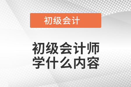 初級會計(jì)師學(xué)什么內(nèi)容