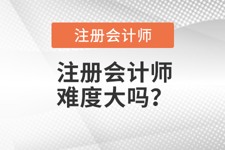 注冊會(huì)計(jì)師難度大嗎？