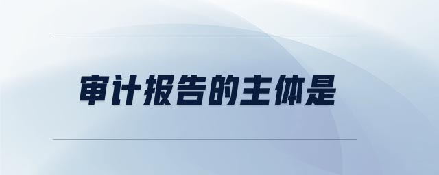 審計(jì)報(bào)告的主體是