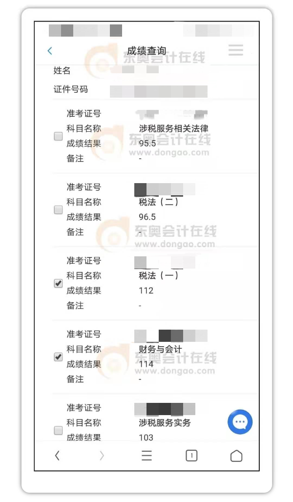 稅務師考試成績查詢