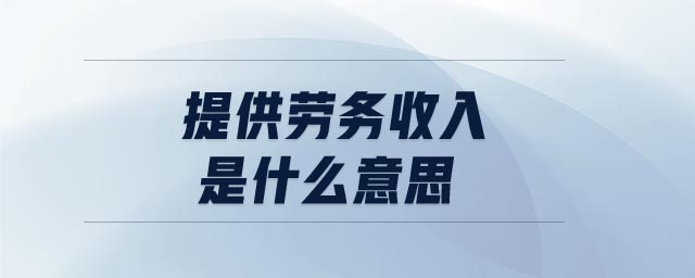提供勞務(wù)收入是什么意思