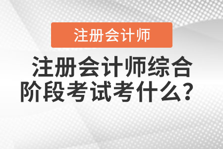 注冊會計師綜合階段考試考什么？