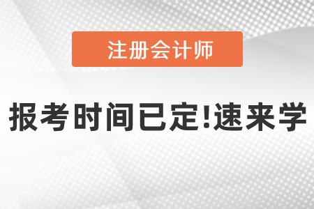 注冊會計師報考時間已定!速來學