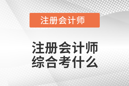 注冊會計師大綜合考什么