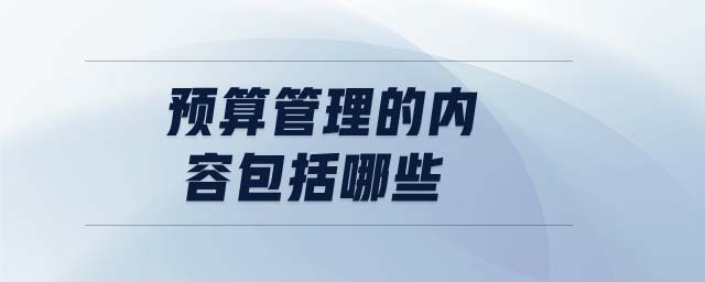 預(yù)算管理的內(nèi)容包括哪些