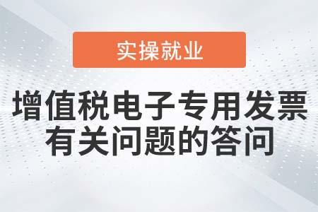關(guān)于增值稅電子專用發(fā)票電子化管理與操作有關(guān)問題的答問