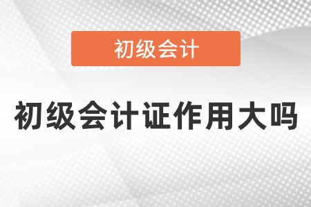 初級(jí)會(huì)計(jì)證作用大嗎