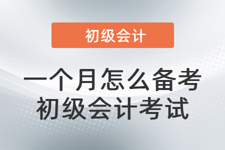一個(gè)月怎么備考初級(jí)會(huì)計(jì)考試