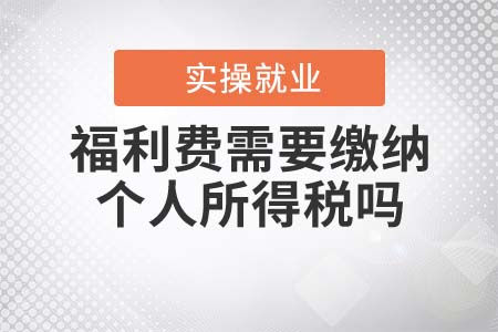 福利費需要繳納個人所得稅嗎？