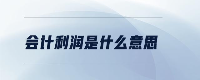會(huì)計(jì)利潤(rùn)是什么意思 會(huì)計(jì)利潤(rùn)是什么意思
