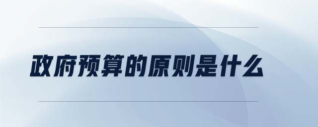 政府預(yù)算的原則是什么