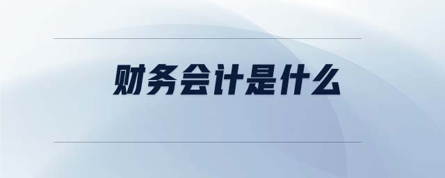 財(cái)務(wù)會(huì)計(jì)是什么