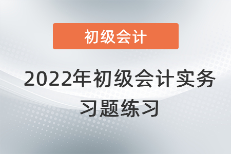 2022年初級會計實務(wù)習題練習