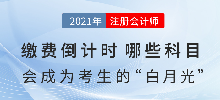 繳費倒計時，哪些科目會成為注會考生今年的“白月光”？
