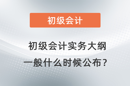 初級會計實務(wù)大綱一般什么時候公布？