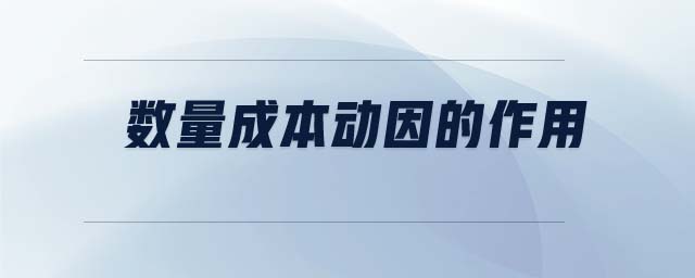 數(shù)量成本動(dòng)因的作用