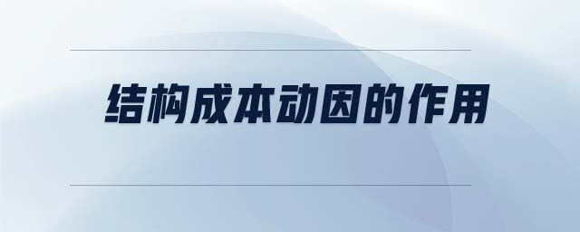 結(jié)構(gòu)成本動因的作用 結(jié)構(gòu)成本動因的作用