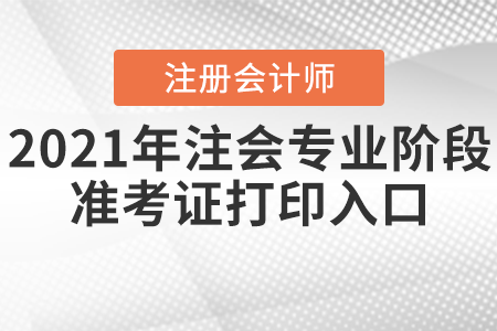 2021年注會專業(yè)階段準考證打印入口