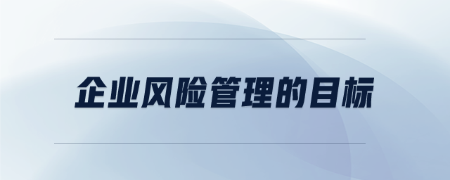 企業(yè)風(fēng)險管理的目標(biāo) 企業(yè)風(fēng)險管理的目標(biāo)