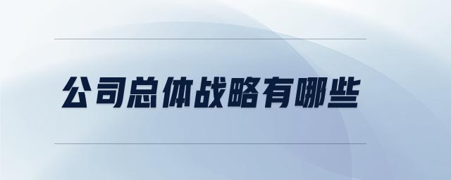 公司總體戰(zhàn)略有哪些 公司總體戰(zhàn)略有哪些