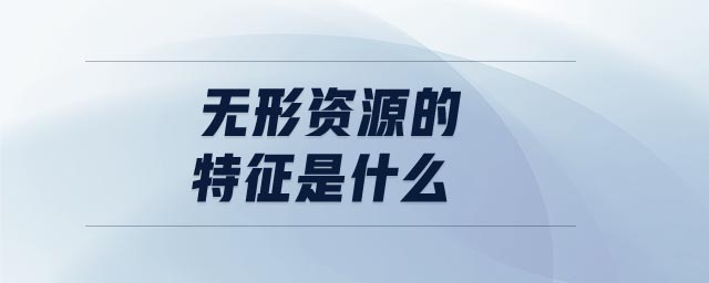 無(wú)形資源的特征是什么