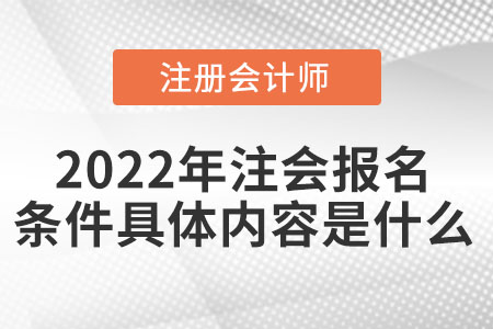 2022年注會報名條件具體內容是什么