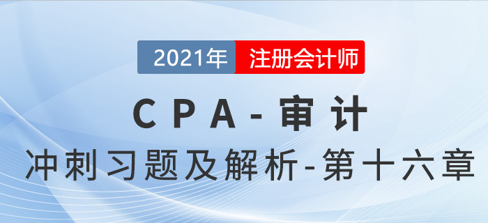 2021年CPA審計(jì)考前沖刺習(xí)題及解析——第十六章