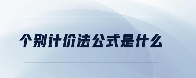 個別計價法公式是什么 個別計價法公式是什么