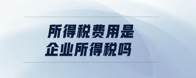 所得稅費用是企業(yè)所得稅嗎 所得稅費用是企業(yè)所得稅嗎