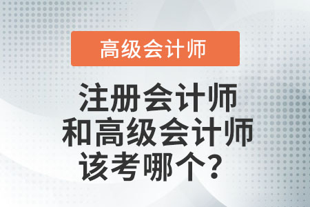 注冊會計師和高級會計師該考哪個？