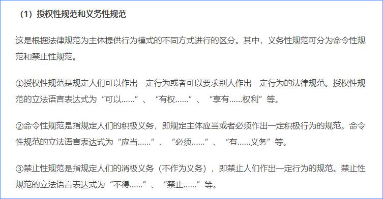 法律規(guī)范的分類