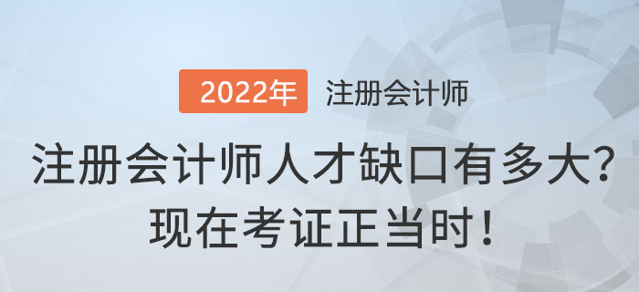 注冊會計師人才缺口有多大？現(xiàn)在考證正當時！