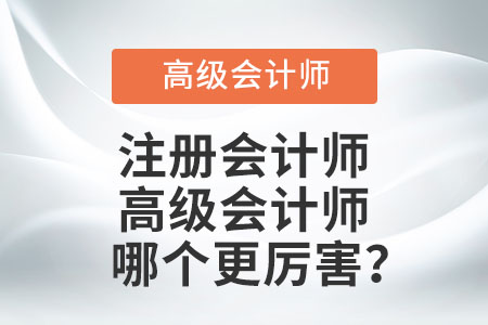 注冊會計師和高級會計師哪個更厲害？