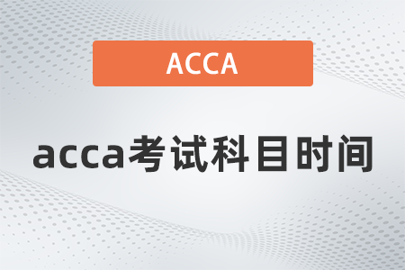 2021年12月acca考試科目時間什么安排