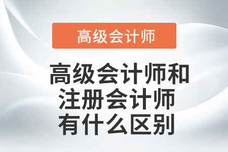 高級會計師和注冊會計師有什么區(qū)別