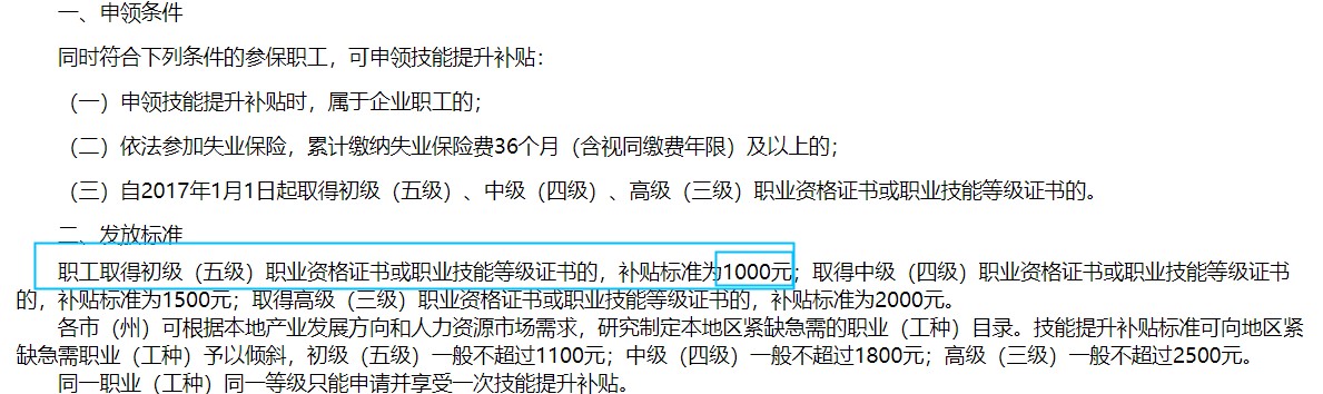 四川技能提升補(bǔ)貼申領(lǐng)條件及補(bǔ)貼標(biāo)準(zhǔn)