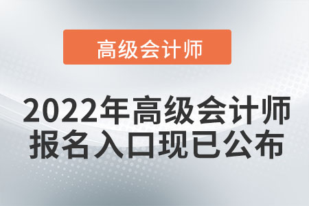 2022年高級(jí)會(huì)計(jì)師報(bào)名入口現(xiàn)已公布