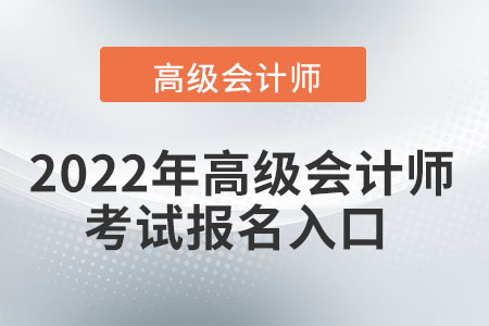 2022年高級(jí)會(huì)計(jì)師考試報(bào)名入口