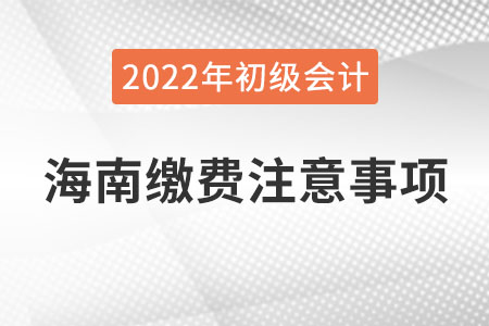 海南2022年初級會計報名網上繳費注意事項