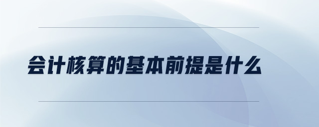 會計核算的基本前提是什么